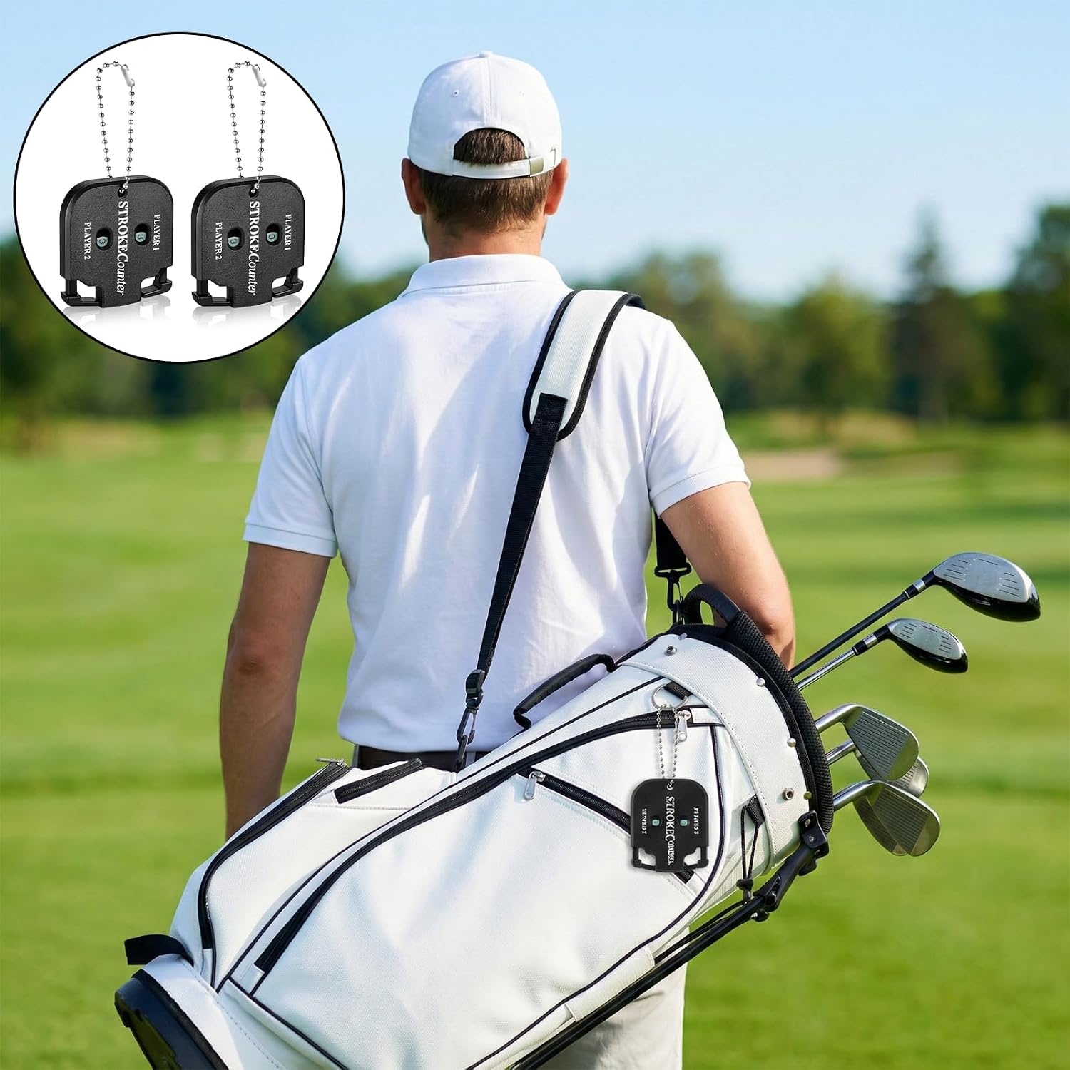 2 PCS Golf Stroke Counter, Portable Golf Score Counter for 2 Players