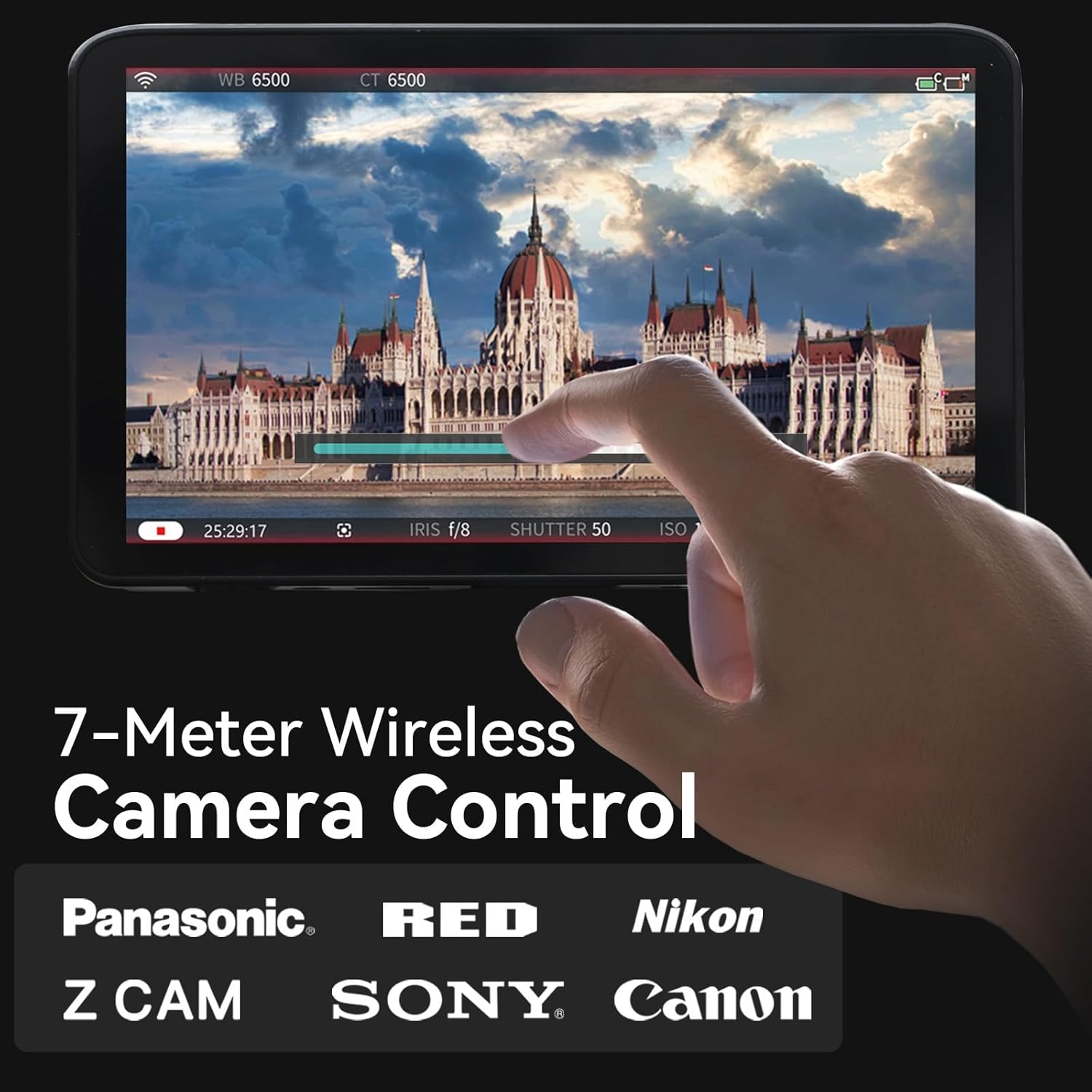 PortKeys LS7P DSLR Camera Field Monitor, 7 Inch Touch Screen Monitor, 1000 Nits 4K HDMI Input, 3D LUT, HD 1920x1080 IPS, REC.709 Color Calibration, Dual LUT, On-Camera Monitor, One to Many Control