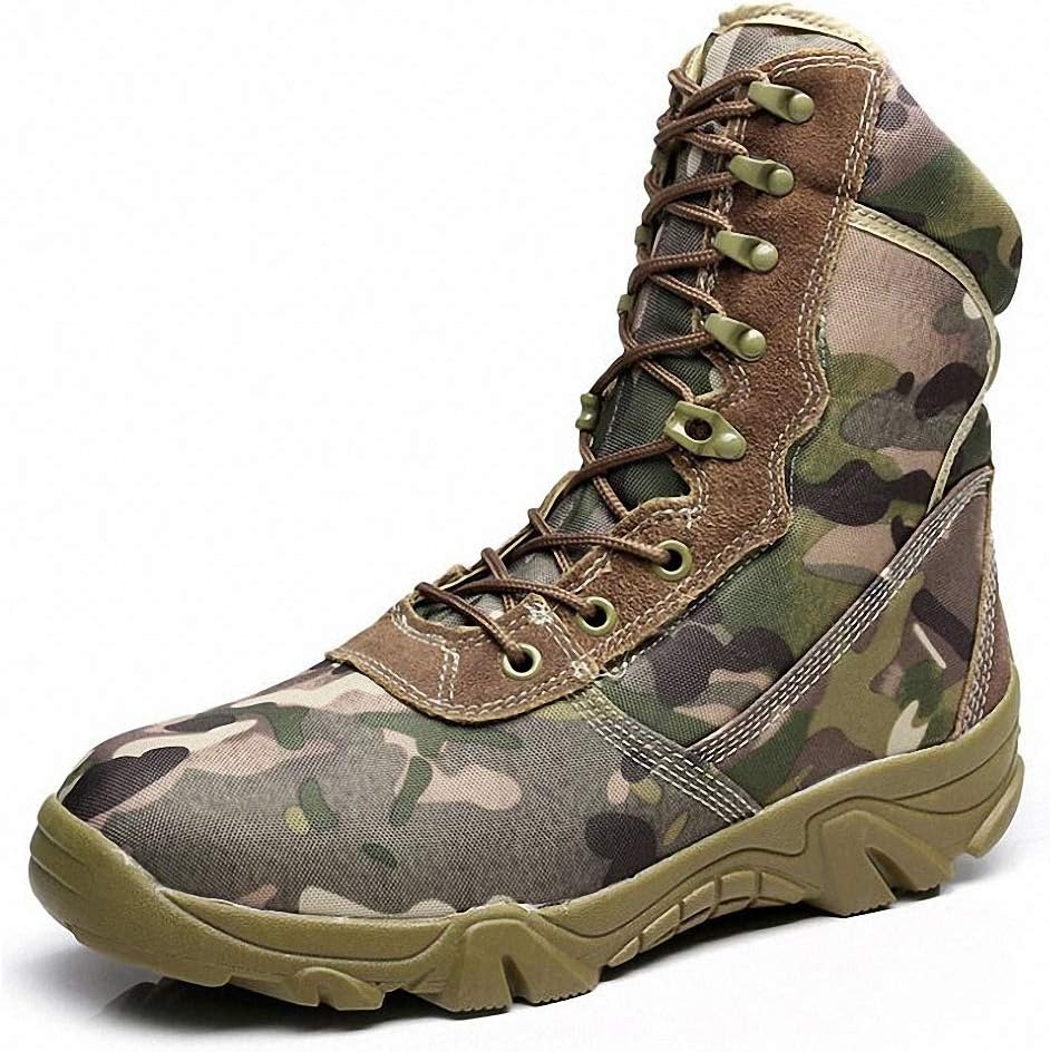 Tebapi Mens Backpacking Boots New Men Military Boots Camouflage and Black Tactical Combat Boots Men Kamuflaj Bot Army Shoes Climbing Shoes