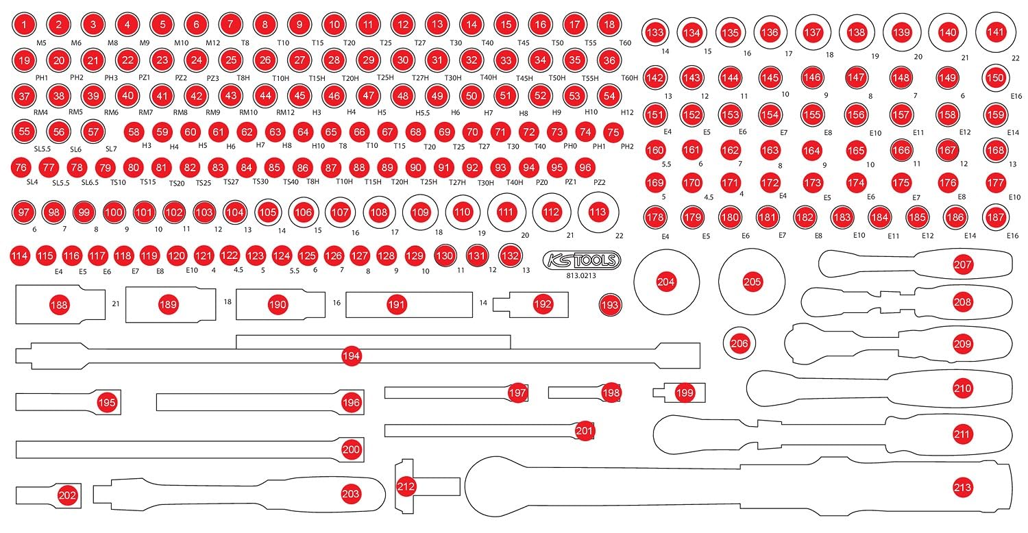 Insert en mousse vide pour 813.0213 évite la perte d'outils KS TOOLS