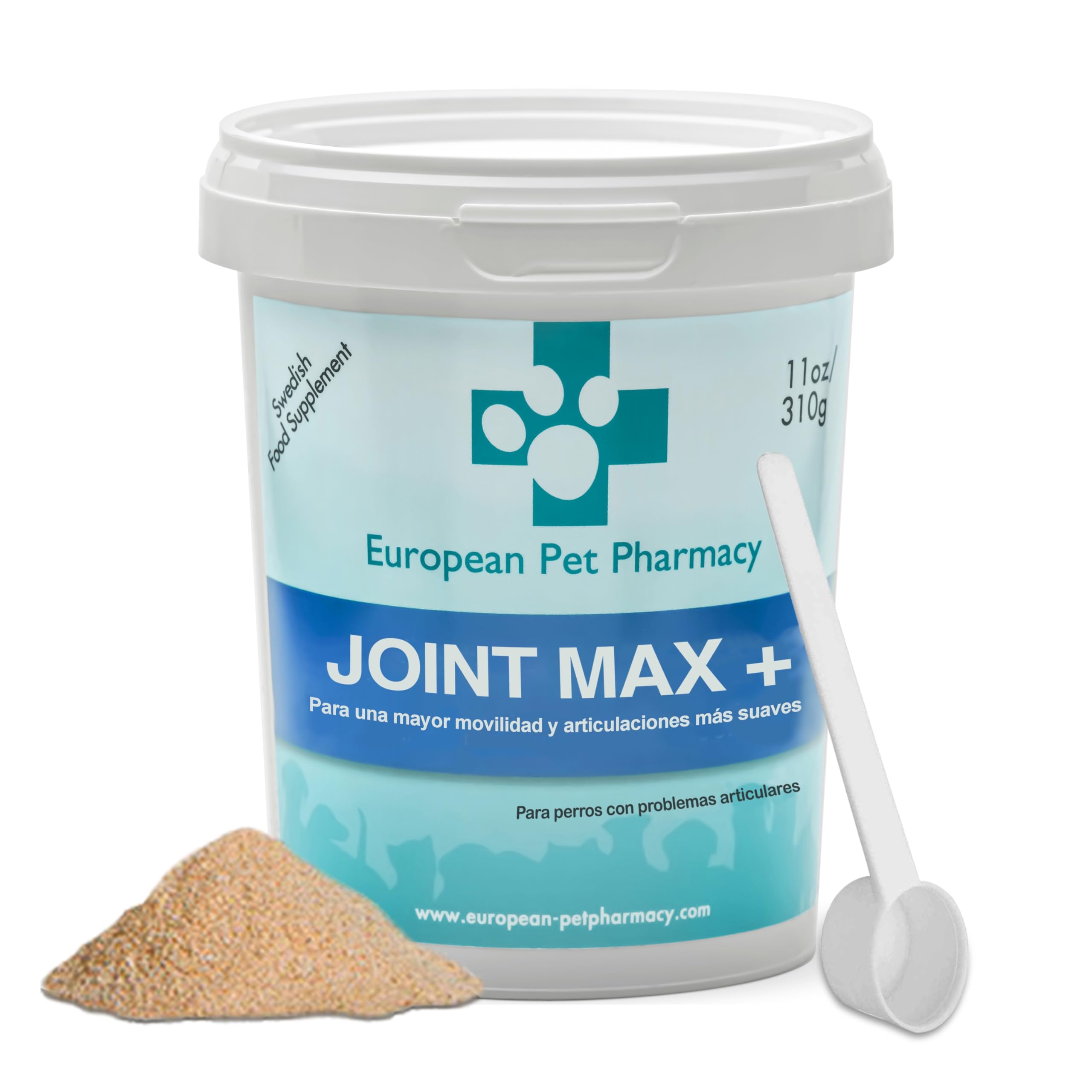 European Pet Pharmacy Joint MAX+, 310g - Condroprotector Perros y Gatos, Fórmula Rica en Nutrientes con Mejillón Labios Verdes para Reparación y Cuidado de Articulaciones Perros de Todas Las Edades