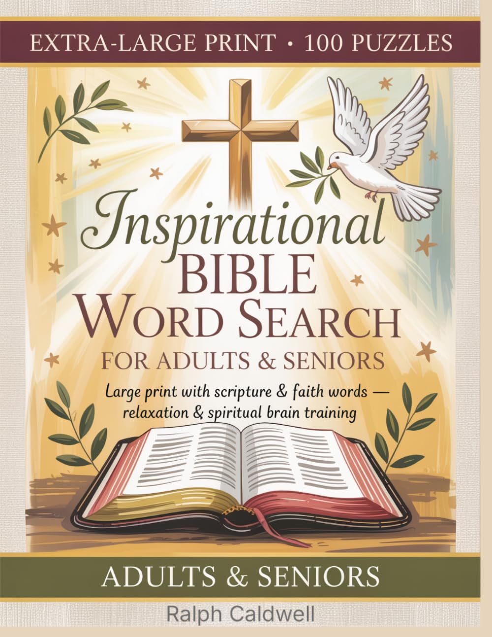 Inspirational Bible Word Search for Adults & Seniors: Large Print Puzzles with Scripture & Faith Words – Relaxation & Spiritual Brain Training