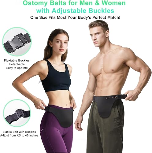 Miniatura 4 de Cinturón de ostomía ajustable para hombres y mujeres, cinturón de colostomía con bolsillo de soporte, cinturón sigiloso para bolsa de ostomía, funda