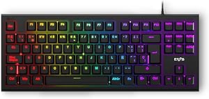 Energy Sistem Gaming Keyboard ESG K6 Mechanik (USB Keyboard, Rainbow LED Lights, TKL Mechanical Keyboard)