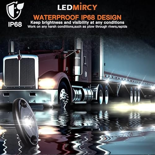 Miniatura 4 de LEDMIRCY R1 - Kit de luces LED blancas puras con interruptor de arnés de cable, 20 unidades para camiones Je-EP, todoterreno, barco, luz