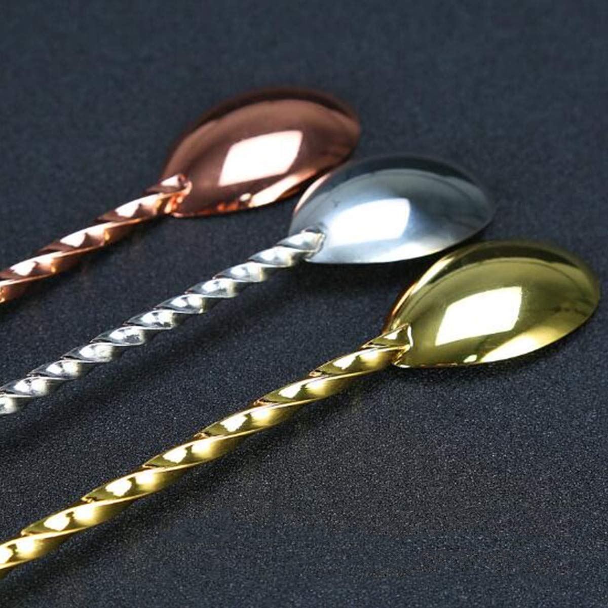 Cuillère à Cocktail Longue 31cm En Acier Inoxydable - Agitateur à Manche Torsadé Pour Barman
