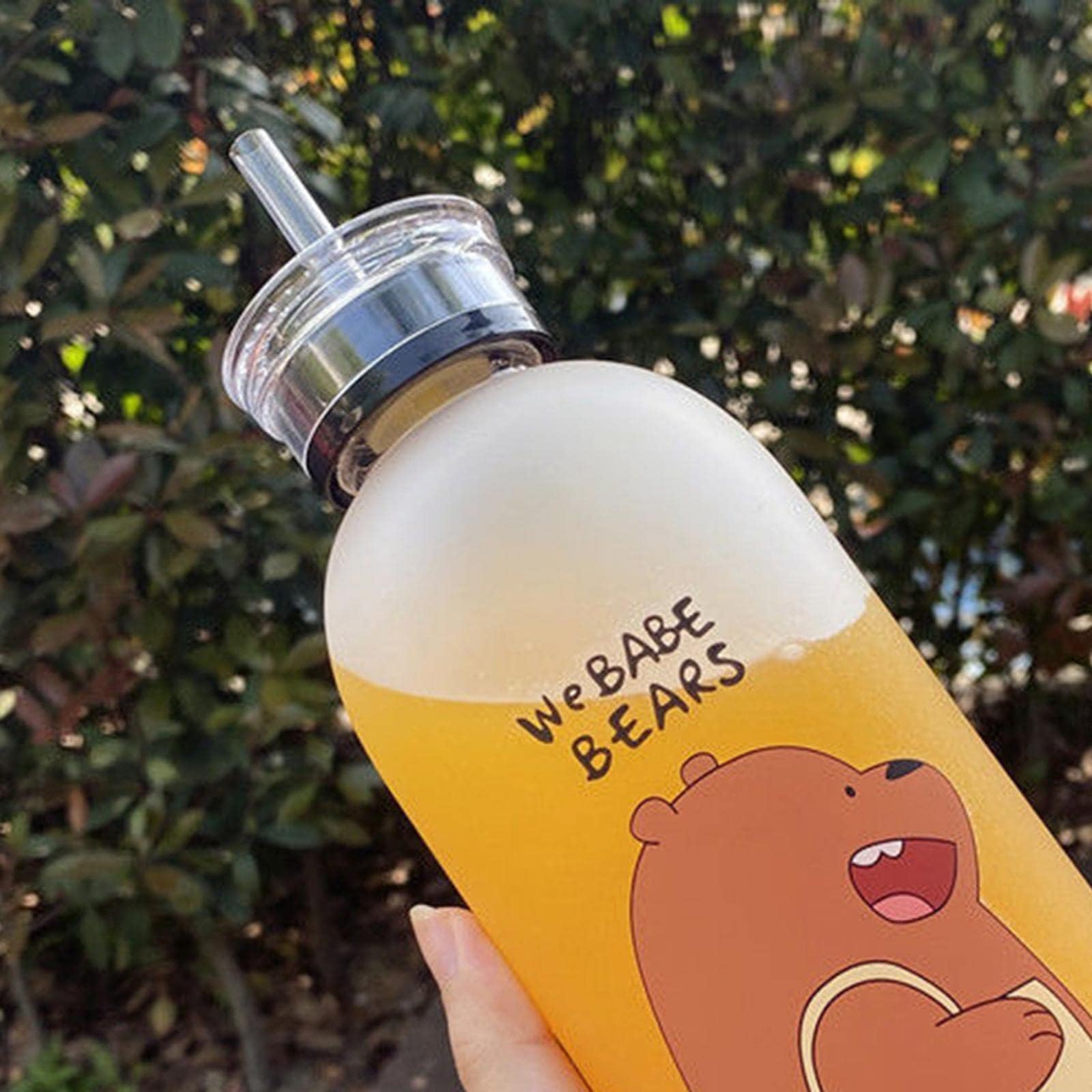Cute Bear Straw Portable Sports Water Bottle Girls Gift Beverage Drinking Frosted 3|Home Decoration Items For Living Room Durable Home Garden Tool Kit For Soil Cultivator