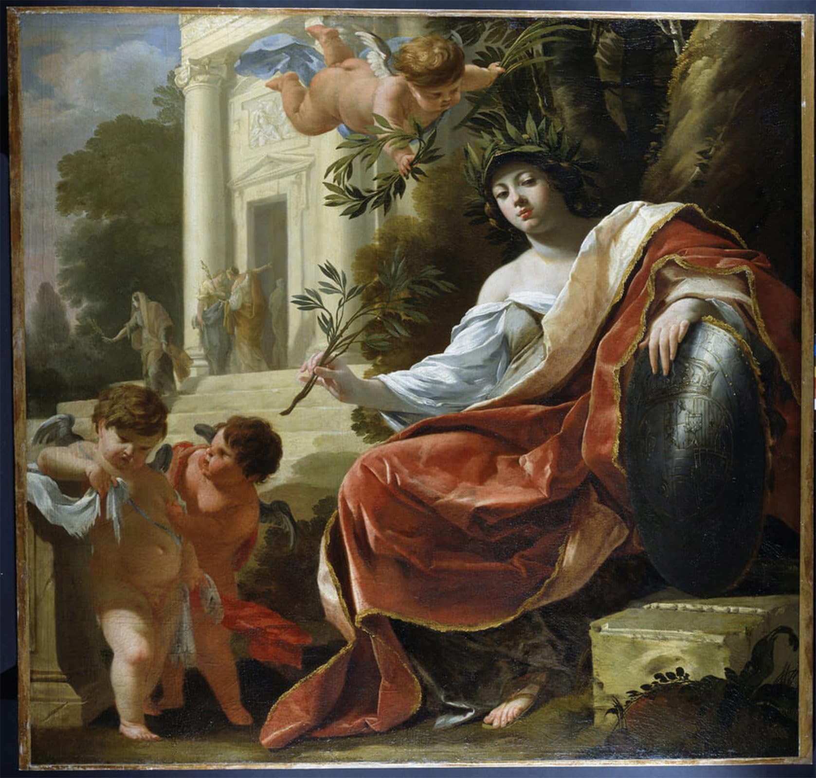 SERENDIPITP Vintage Picture Print on Canvas Wall Art Poster an Allegory of Peace by Simon Vouet Artwork Print Poster for Wall Decor 60x90cm