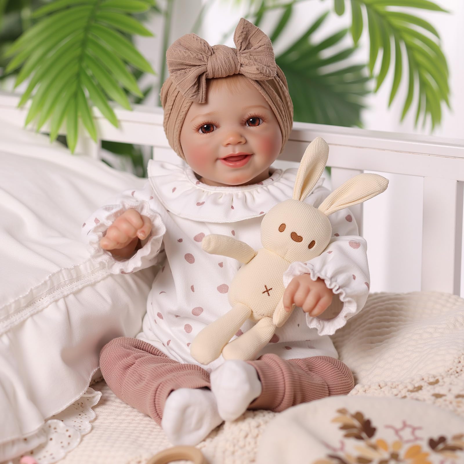 BABESIDE Rinato Bambino Bambole Sunny 17 Pollici Realistica Bambola Neonata Realistica Baby Doll Corpo Morbido Tessuto Bambole Reincarnate, Bianco