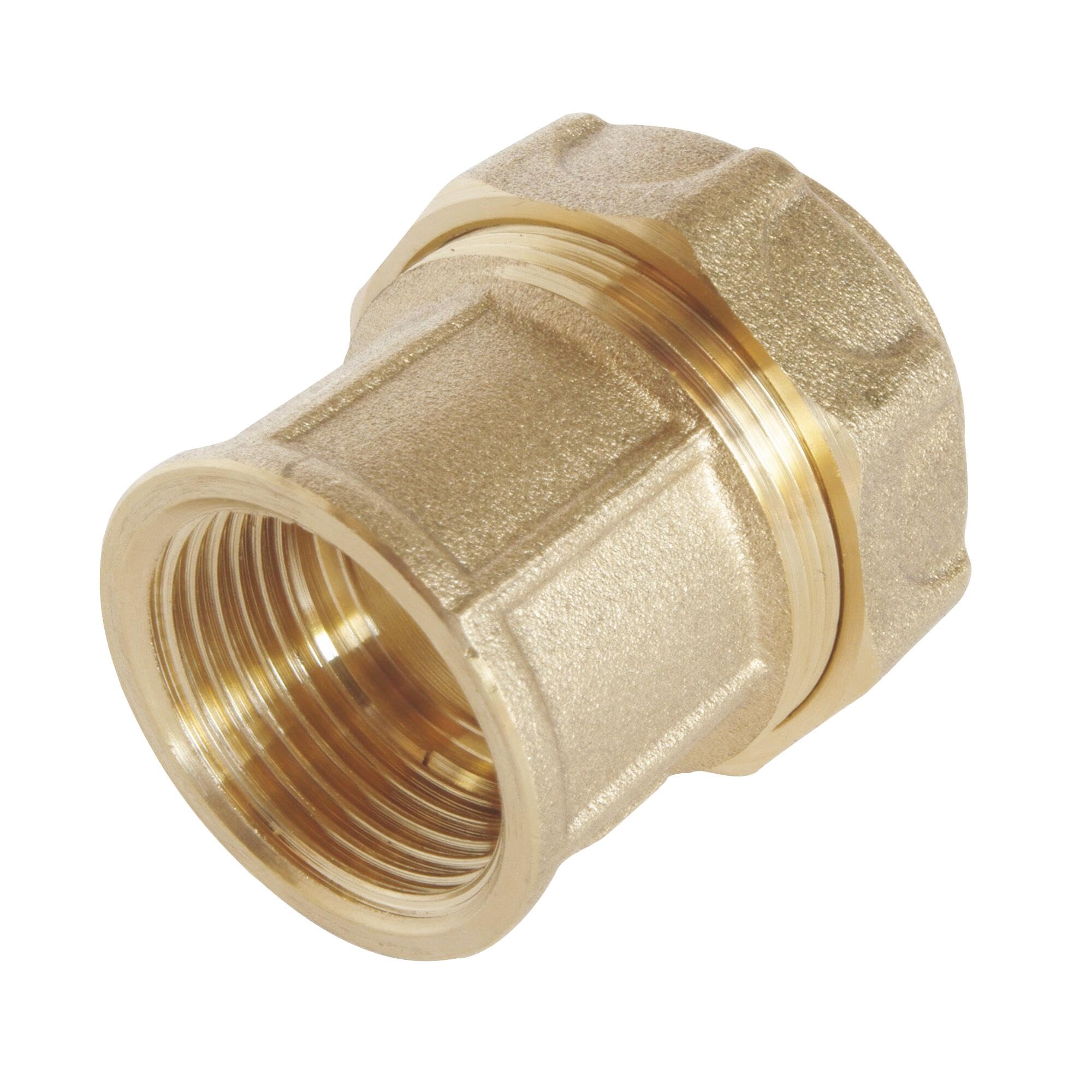 SOMATHERM FOR YOU, Raccord laiton droit à serrage extérieur pour tube PE Ø25 mm - Femelle 3/​4" - Étanchéité optimale - Pression 20 bars - Température +​5°C à +​80°C - Normé ACS