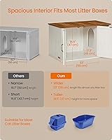 Vista 4 de Feandrea Caja de Arena para Gatos, Mueble Moderno con Caja de Arena Oculta, Entrada Frontal, Puertas Dobles, Manijas, Casa para Gatos, Mesa Lateral