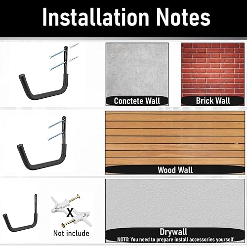 Miniatura 7 de Kayak Storage Hook, Heavy Duty Steel Kayak Storage Rack, Wall Mount Garage Hanger for Ladder, Canoe, Surfboard, Paddle Board