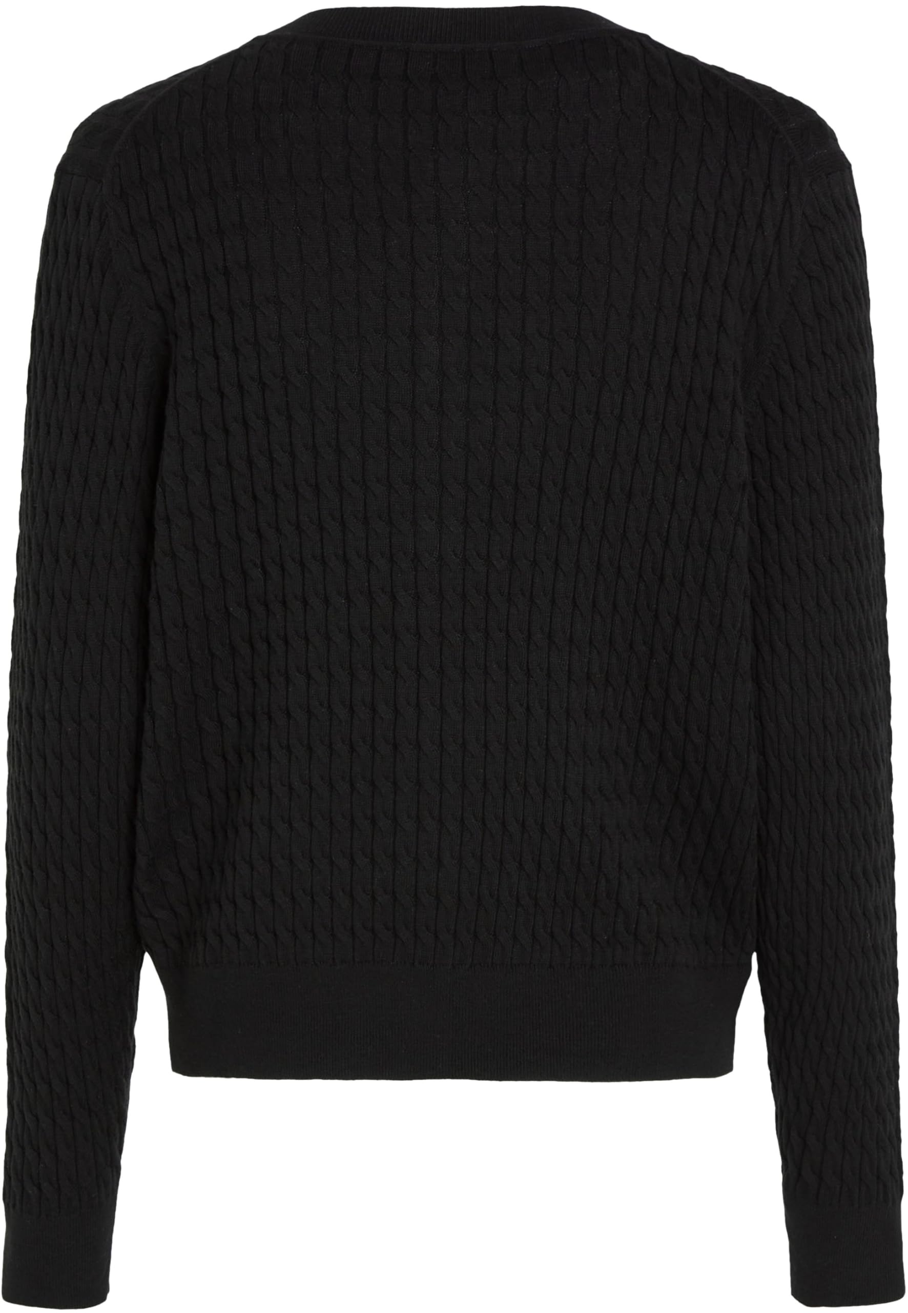 Tommy Hilfiger Damski sweter kardigan CO Cable C-NK, czarny, XXS, Czarny, XXS