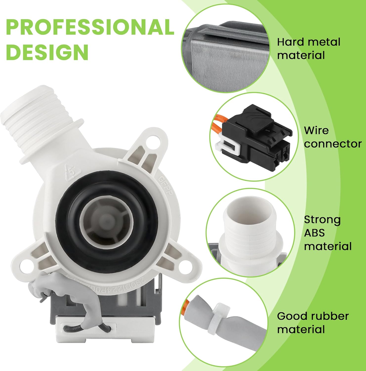 290d1201g003 Washer Drain Pump/WH23X28418 Washer Drain Pump Compatible for G-E,Hot-point by MIFLUS,Replaces B40-3A01,B30-3A02,WH23X24178,290D1201G001,290D1201G002