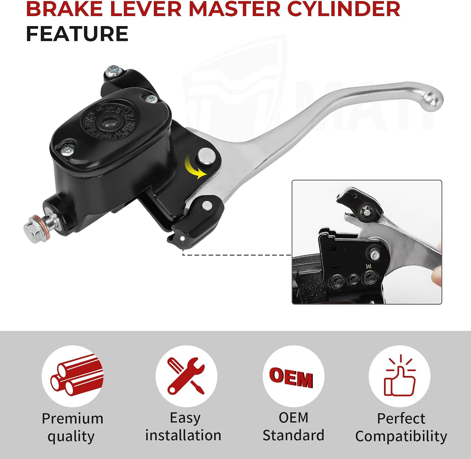 M MATI Left Front Brake Lever Master Cylinder for Polaris Hawkeye 325, 400 Scrambler 850, 1000 Sportsman 400, 450, 500, 550, 570, 800, 850 Forest, 850 XP, 1000 XP, 1000 Touring, ETX 2203051