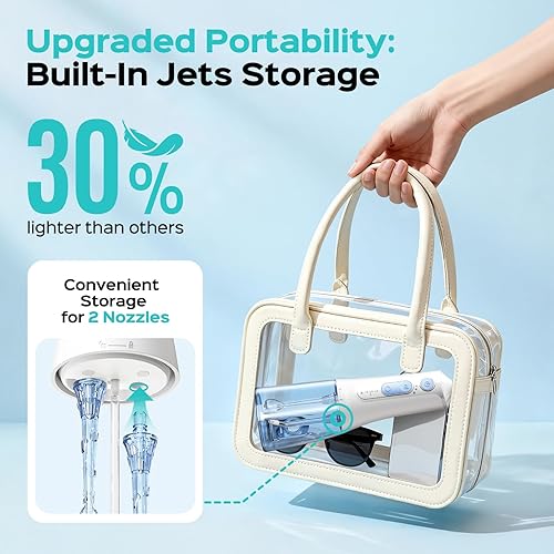 Miniatura 2 de COSLUS Irrigador de agua portátil para dientes: 3 modos y 6 ajustes de presión con modo de chorro, pico dental de agua para ortodoncia, aparatos