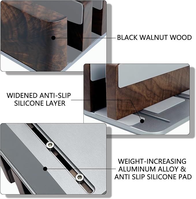 Soporte Vertical para Laptop GEVO de Madera Nuez miniatura 5