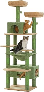 PAWZ Road Cat Tree for Large Cats, 184cm Tall Cat Tower with Large Condo