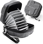 K&F Concept 10 in 1 Lens Filter Case, Hard Shell Camera Filter Pouch with Hand Strap, Waterproof Camera Lens Filter Storage Wallet for ND UV CPL Filter Pouch (10-Pockets Up to 82mm)