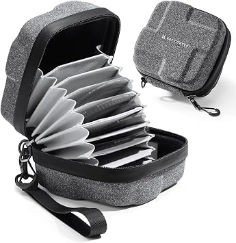 K&F CONCEPT 10 in 1 Lens Filter Case, Filter Bag Up to 82mm | Hard Shell Camera Filter Pouch, Hand Strap, Waterproof, For ND UV CPL Camera Filter