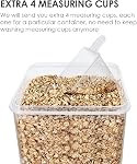 Vtopmart Extra Large Tall Airtight Food Storage Containers, 4 Pieces 6.5L Plastic Kitchen Pantry Storage Containers for Spaghetti, Flour and Baking Supplies - Include 24 Labels, Black