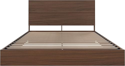 Miniatura 4 de Nexera Juego de cama de 2 piezas con marco de cama y cabecero, matrimonial | nogal