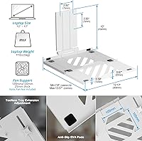 Vista 6 de AVLT Soporte de escritorio con brazo de monitor dual de 17"-38" con bandeja para laptop de 17" y estación de acoplamiento USB-C, HDMI 4K60Hz, USB-A