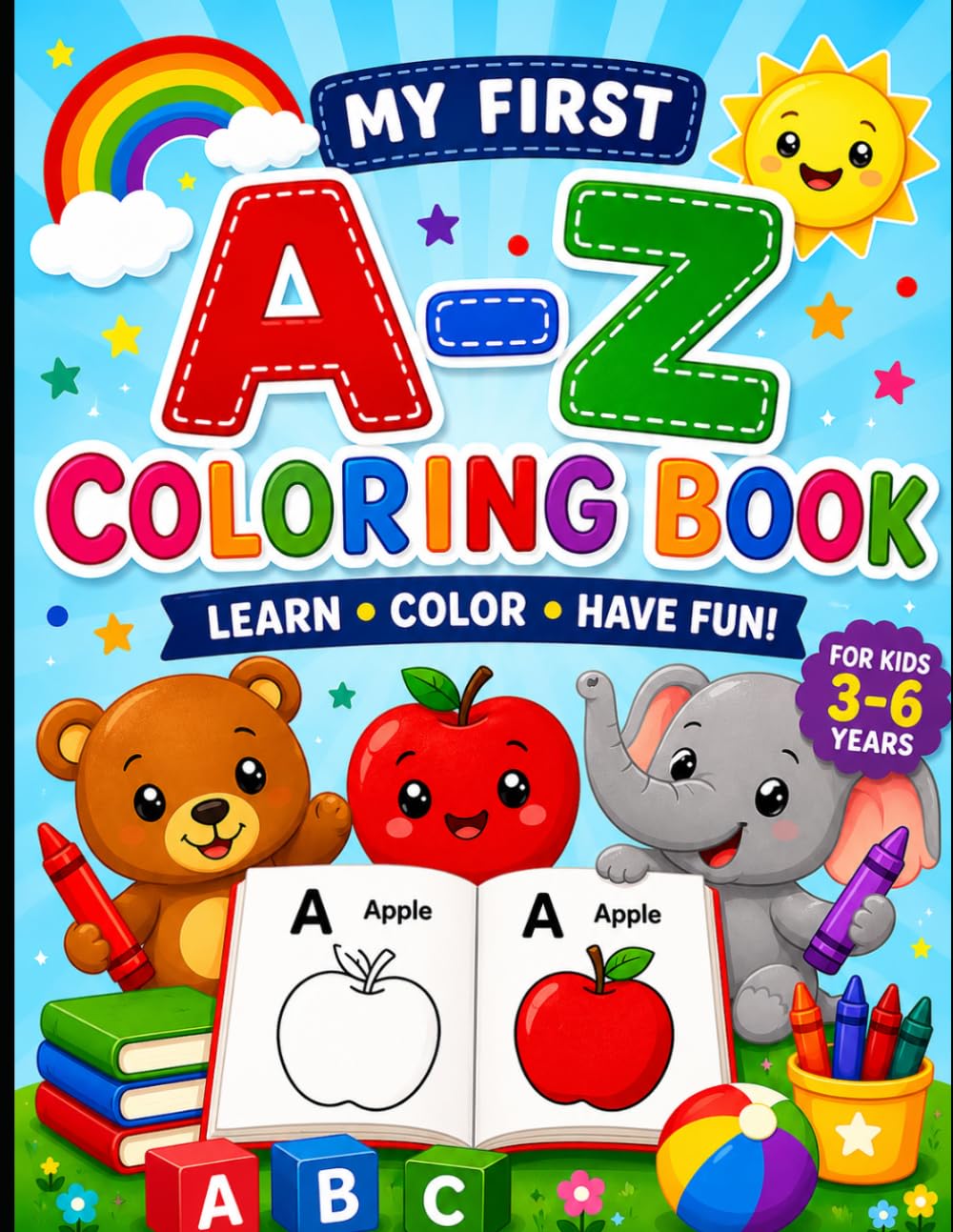 My First ABC Coloring & Tracing Book: Learn Letters A to Z with Fun Tracing, Coloring and Early Learning Activities for Kids Ages 3–6