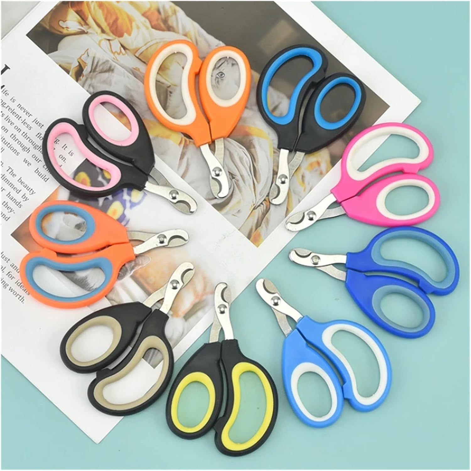Professional Cat Nail Scissors Pet Dog Nail Clippers Toe Claw Trimmer Pet Grooming Supplies Products for Small Dogs Dog Gadgets(Orange White)