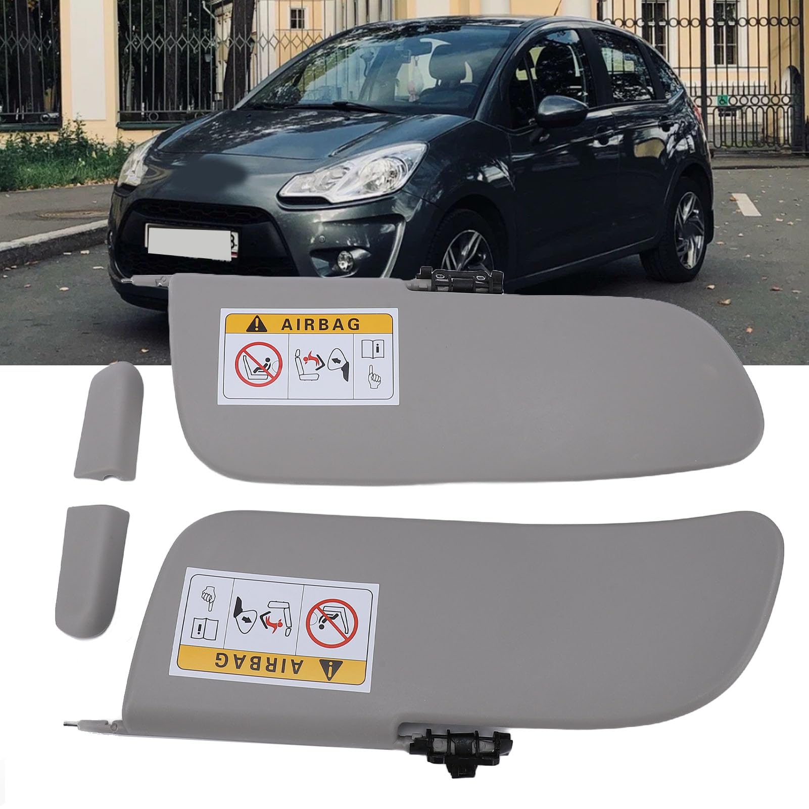 banapoy Visiera Parasole di Ricambio per Auto, Parasole per Veicolo, su Misura con Codice OEM 1613251480 per C3 II SC 2009-2016, Blocca la Luce Solare e Riduce i Riflessi, in Plastica