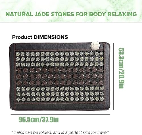 Miniatura 8 de HAILM Tapete de piedra de calor de cristal de turmalina de amatista de infrarrojo lejano, almohadilla térmica eléctrica para sofá con controlador