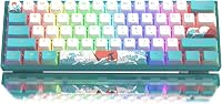 Womier WK61 V2 60% Mechanical Gaming Keyboard - Hot-Swappable Red Switches, RGB Backlit, PBT Keycaps, Noise-Dampening, Blue