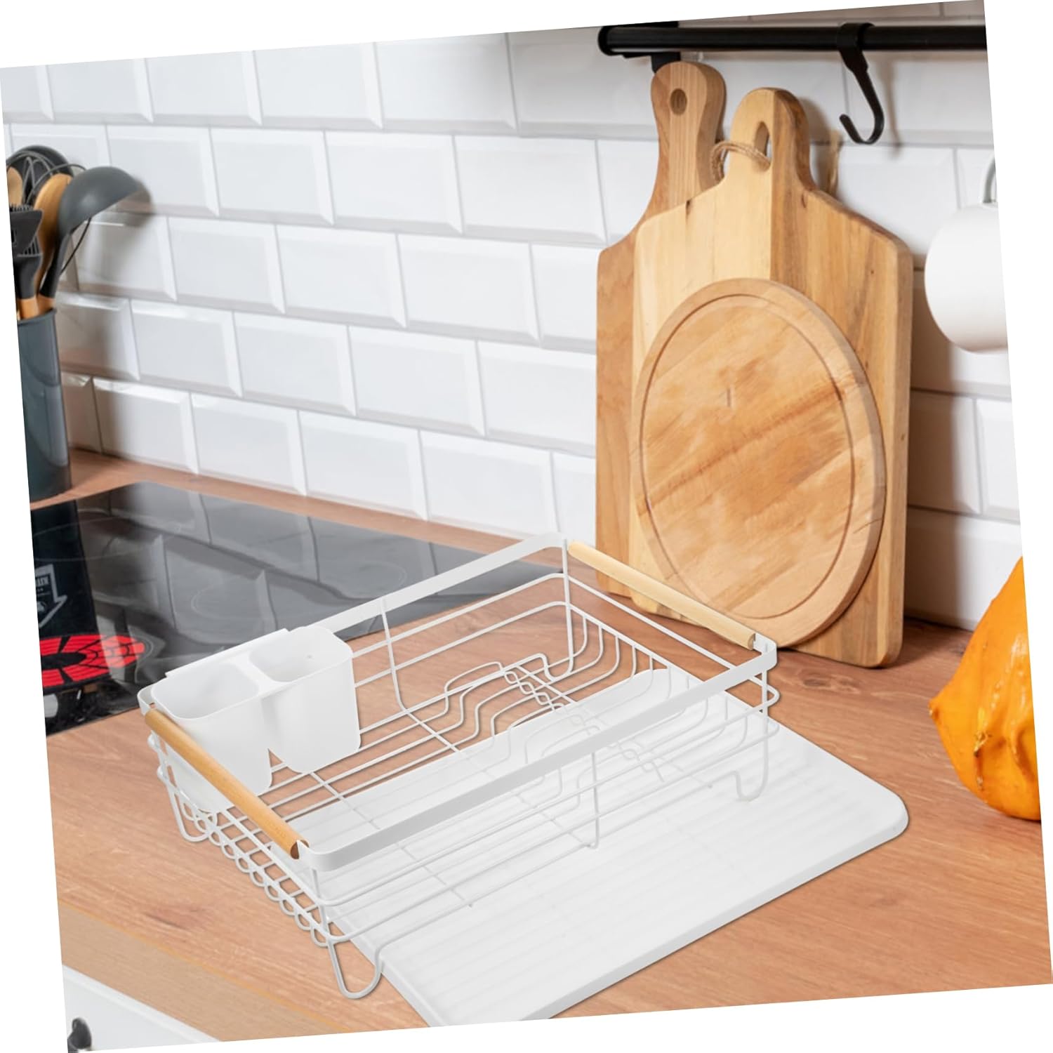 Cabilock Sink Drying Rack Dish Drainer Bowl Drying Rack Cutlery Holder Kitchen Countertop Organizer