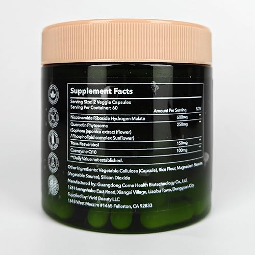 Miniatura 3 de ZenUP Suplemento NAD+  1100 mg ribósido liposomal de nicotinamida con resveratrol y quercetina  Anti-envejecimiento, energía celular, enfoque mental