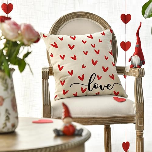 Miniatura 9 de AVOIN colorlife Funda de almohada roja para el día de San Valentín 12 x 20 pulgadas decoración de aniversario y boda para el sofá