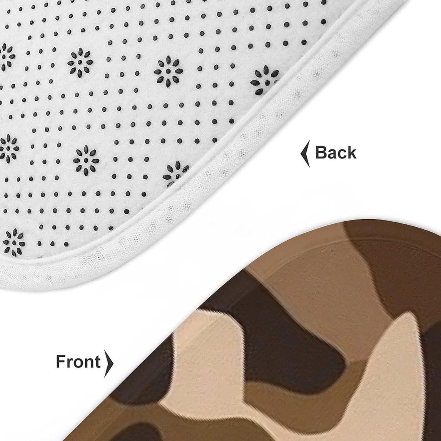 Anti-Skid Floor Mats 3 Piece Set,Brown Camouflage Printed Coral Fleece Bathroom Mats U-Shaped Contour Mat Toilet Seat Cover for Bathroom, Tub, Shower, Kitchen 19.7"x31.5"