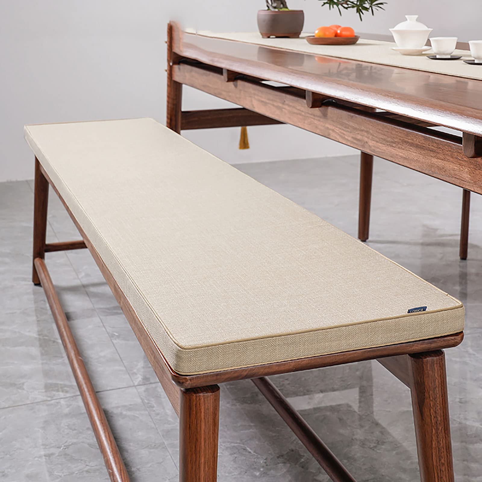 Coussin de banc ergonomique 200x40cm pour soulager l'assise en bois rigide