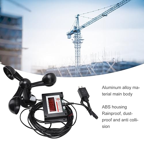 Miniatura 6 de Grúa torre anemómetro inteligente, carcasa de ABS, enchufe inteligente de EE. UU., 100-240V, grúa torre de alta precisión, medidor de velocidad del