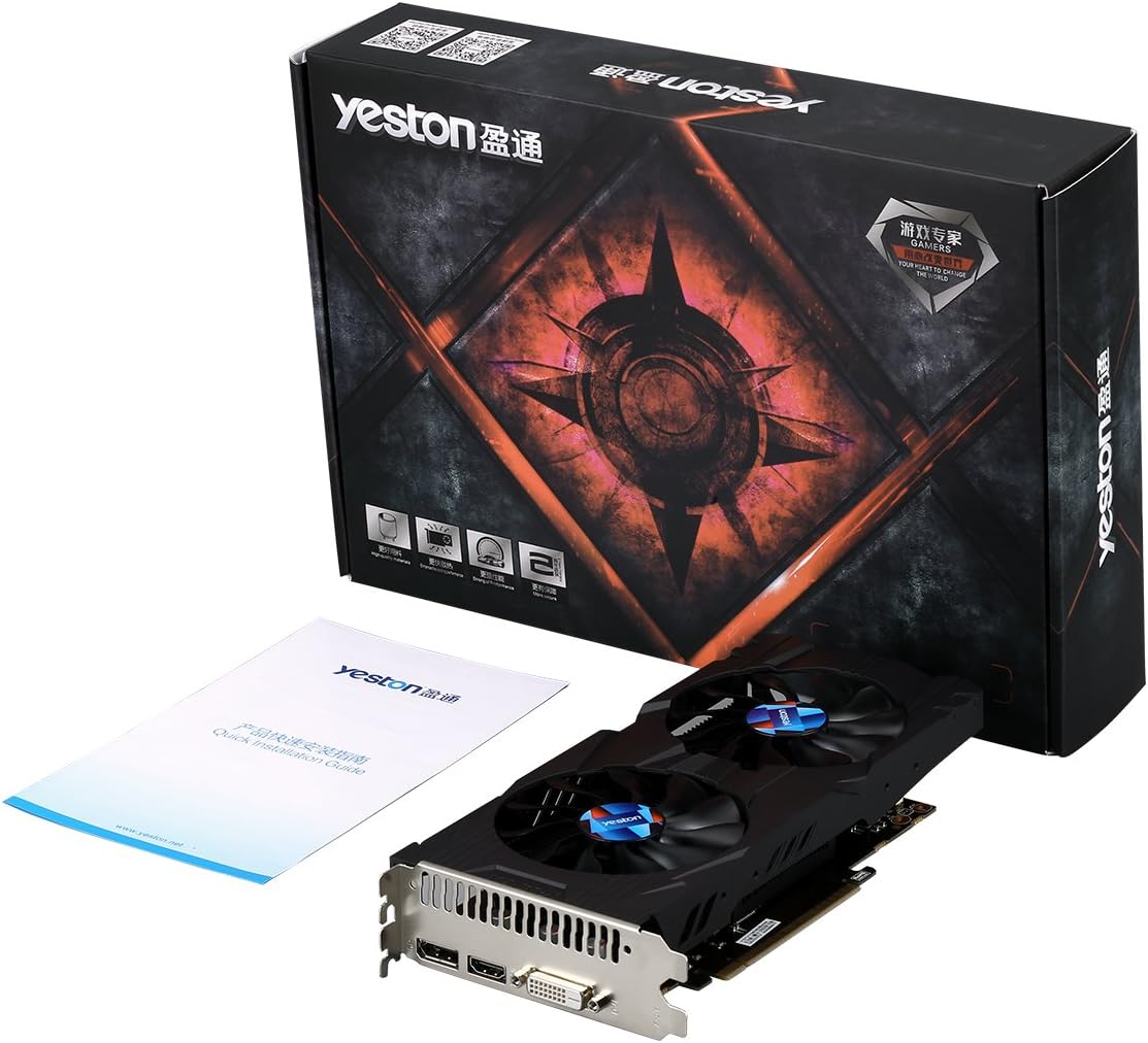 Yeston GeForce GTX1050-2G D5 GP107-300 2GB GDDR5 7000MHz Support Windows7/8/10 Graphics Card