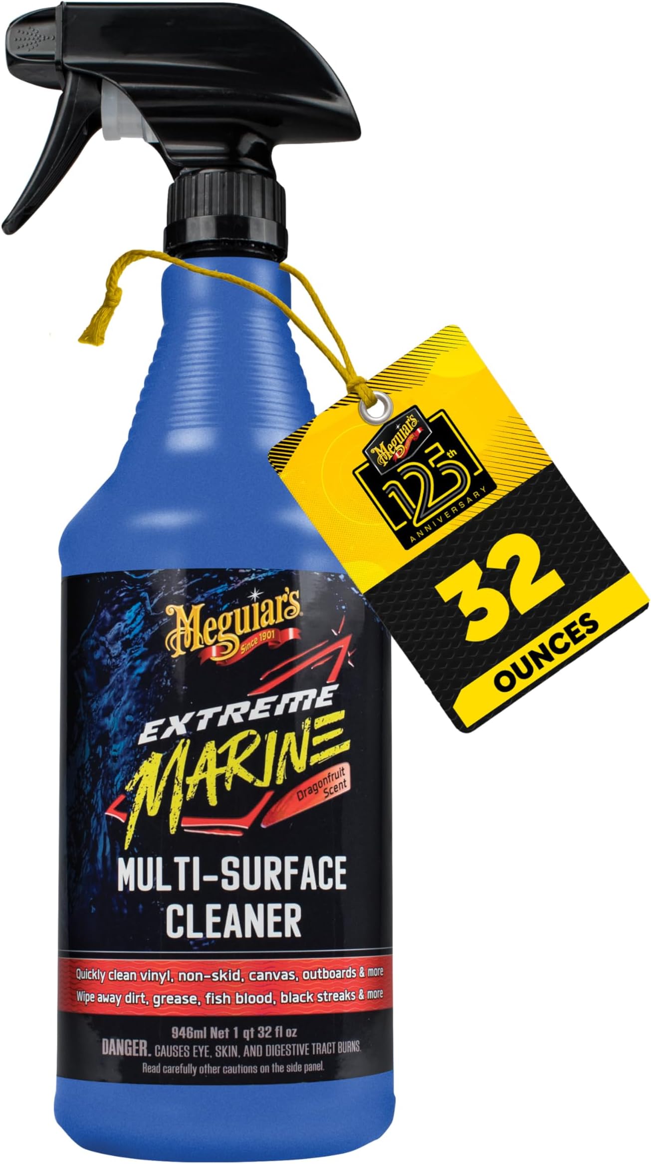 Extreme Marine Multi-Surface Cleaner M180332 - Pro Multi-Surface Cleaner for RV and Marine Detailing, Removes Dirt Grime & Stains from Vinyl, Gel Coat, Non Skid, Carpet and More, 32 Oz Spray