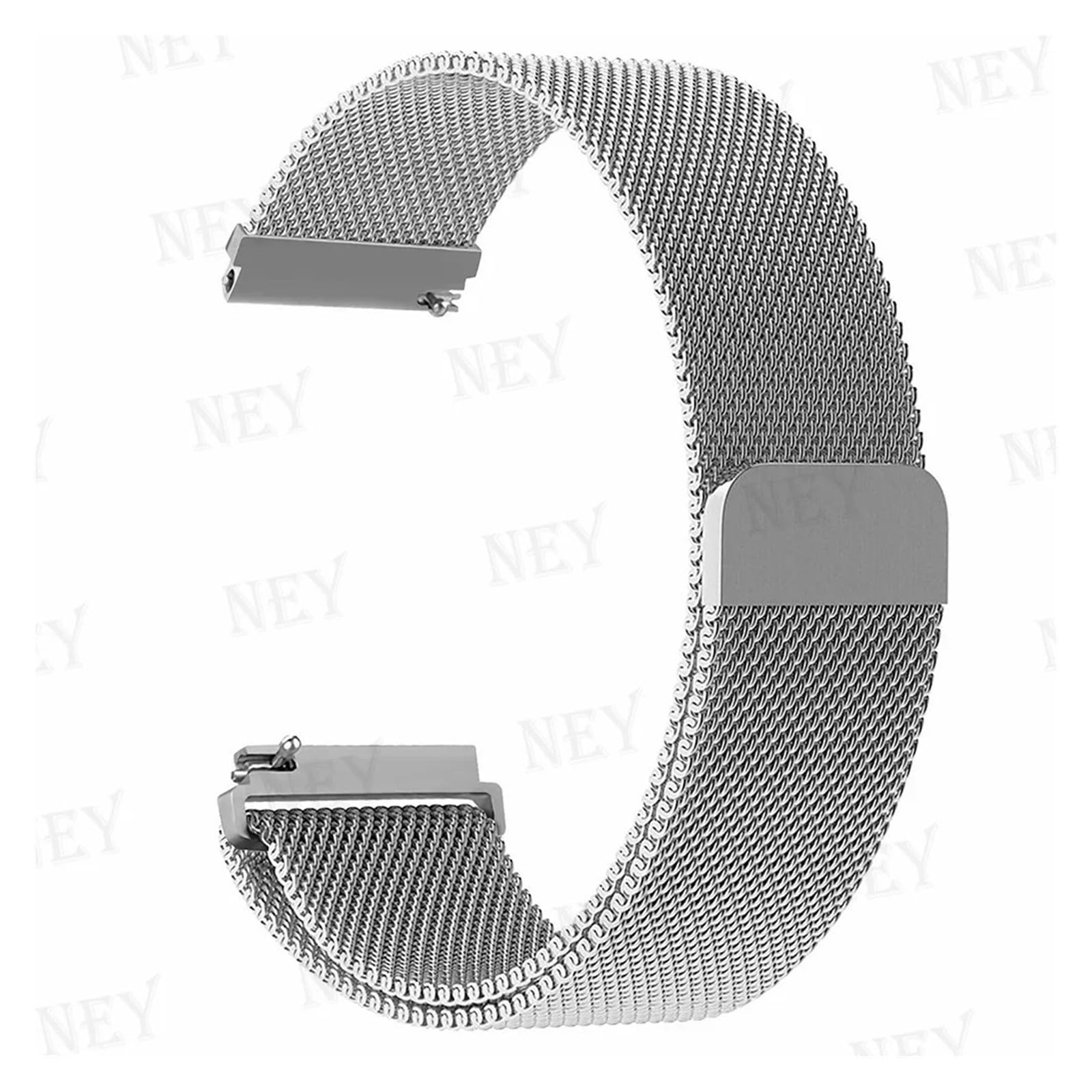 Mediolańska pętla magnetyczna metalowa bransoletka 20 mm 22 mm Quick Release do Samsung Galaxy Watch 6 5 4 Classic 46 47 mm Bip 5 GTR 4 3 GTS (srebrny 1,22 mm)