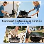 Cordless Electric Grill Brush with Adjustable Angle, 3-Speed Power Motor & Stainless Steel Head - Rechargeable, 90-Min Runtime, Waterproof Grill Cleaner for BBQ Grates & Griddles (Gray)