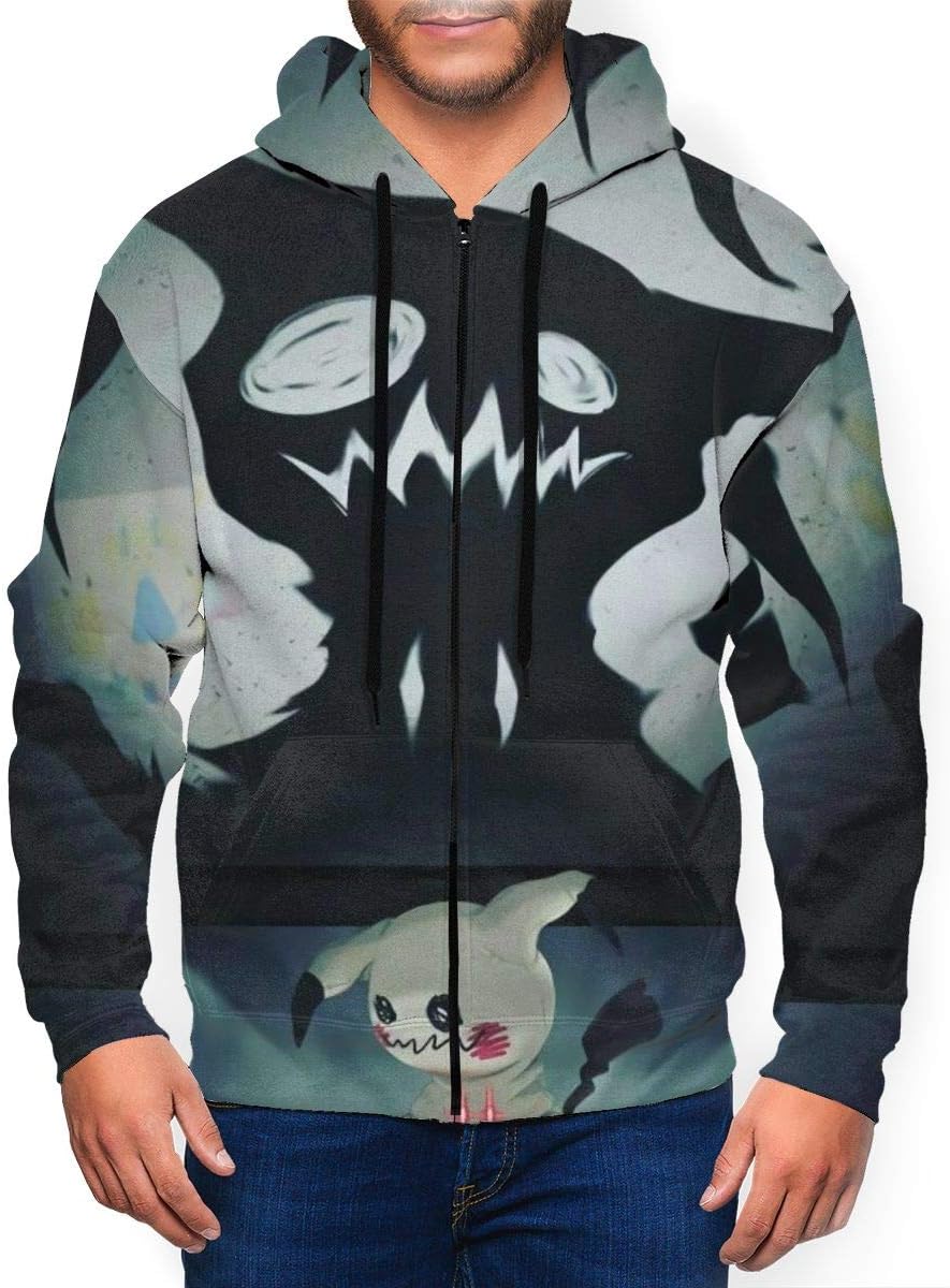 ChristieAHodge Halloween Mimikyu Men's Hoodie Men's with Hat and Zipper Loose Long Sleeve Coat
