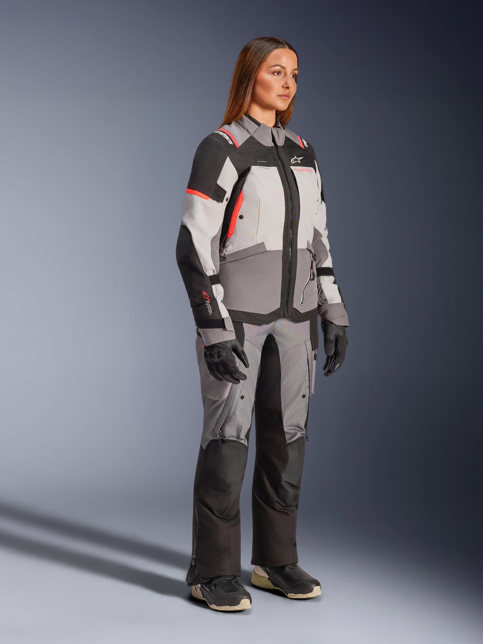 Alpinestars Stella Andes V4 Drystar imperméable dames moto textile veste, dunkelgrau/schwarz/orange, 3XL
