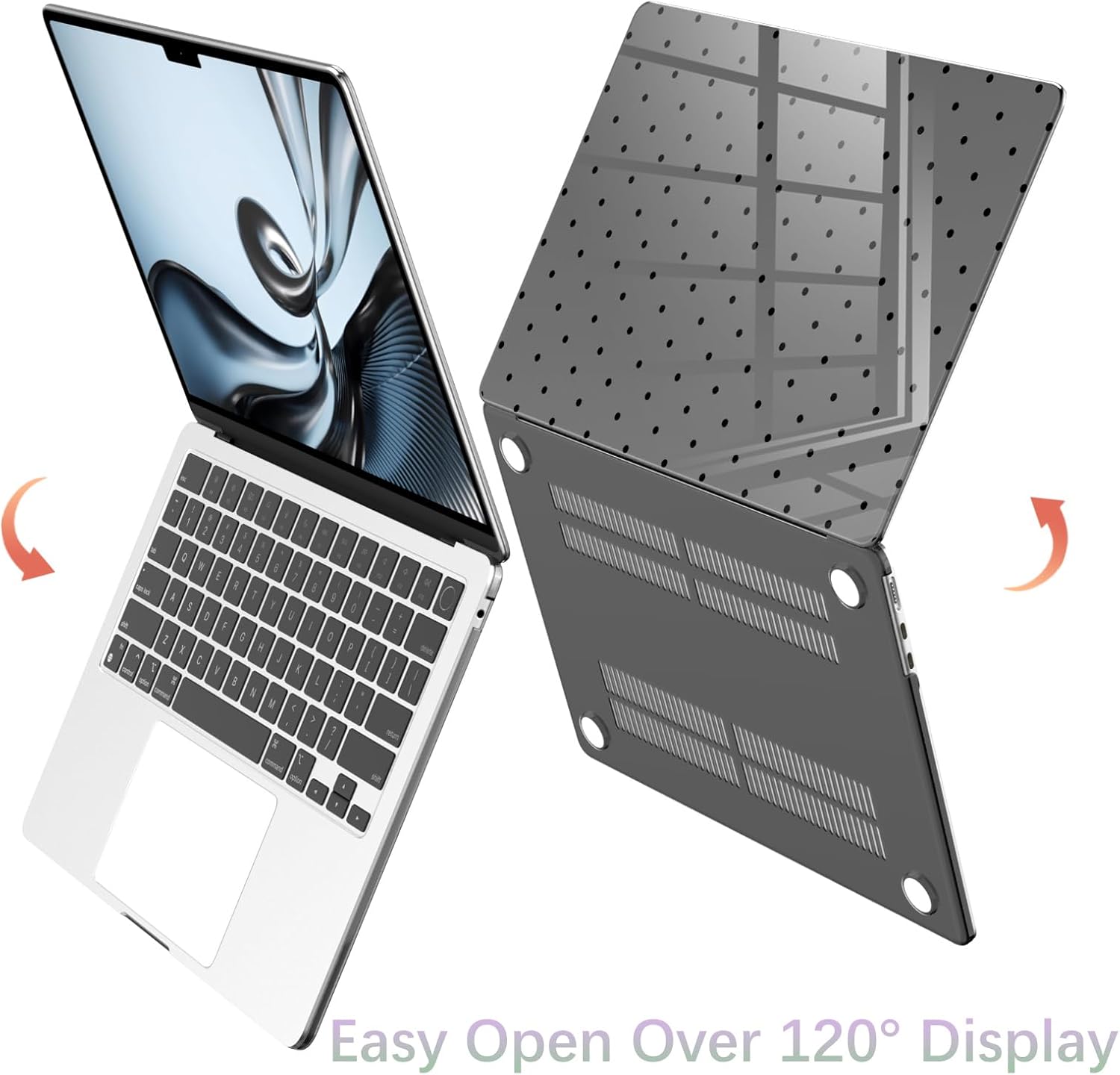 Compatible with MacBook Air 13 inch Case M1 A2337 A2179 A1932 2022 2021 2020 2019 Release, Cute Polka Dot Protective Hard Shell Clear Black Cover for MacBook Air 13.3 inch