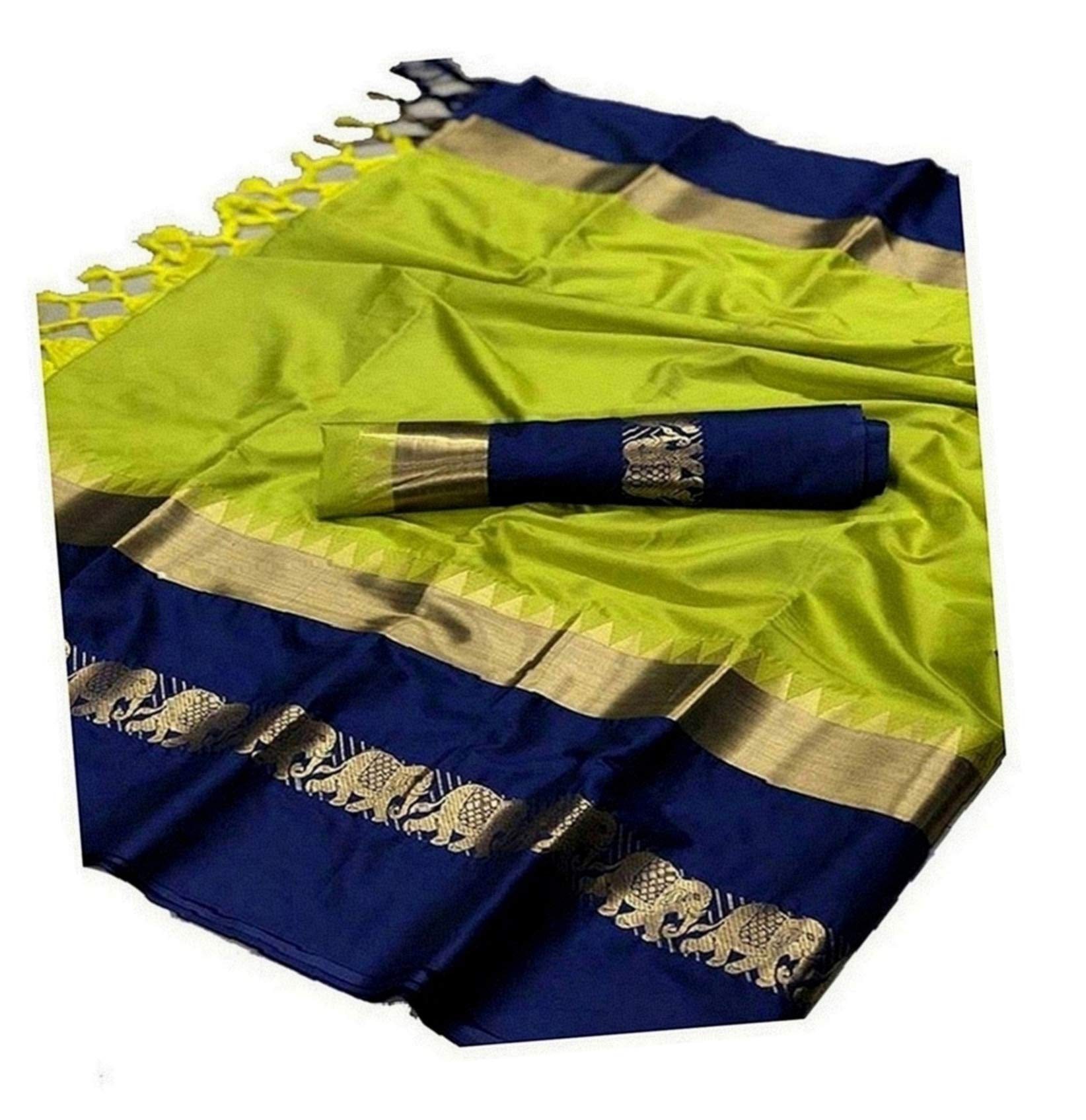 Women's Soft Cotton Silk Saree With Contrast Blouse Piece JMFSAREE
