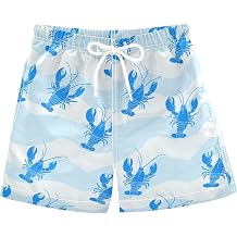 Boccsty Cute Blue Lobster Boys Swim Trunks Baby Kids Swimwear Summer Toddler Beach Board Shorts 2T