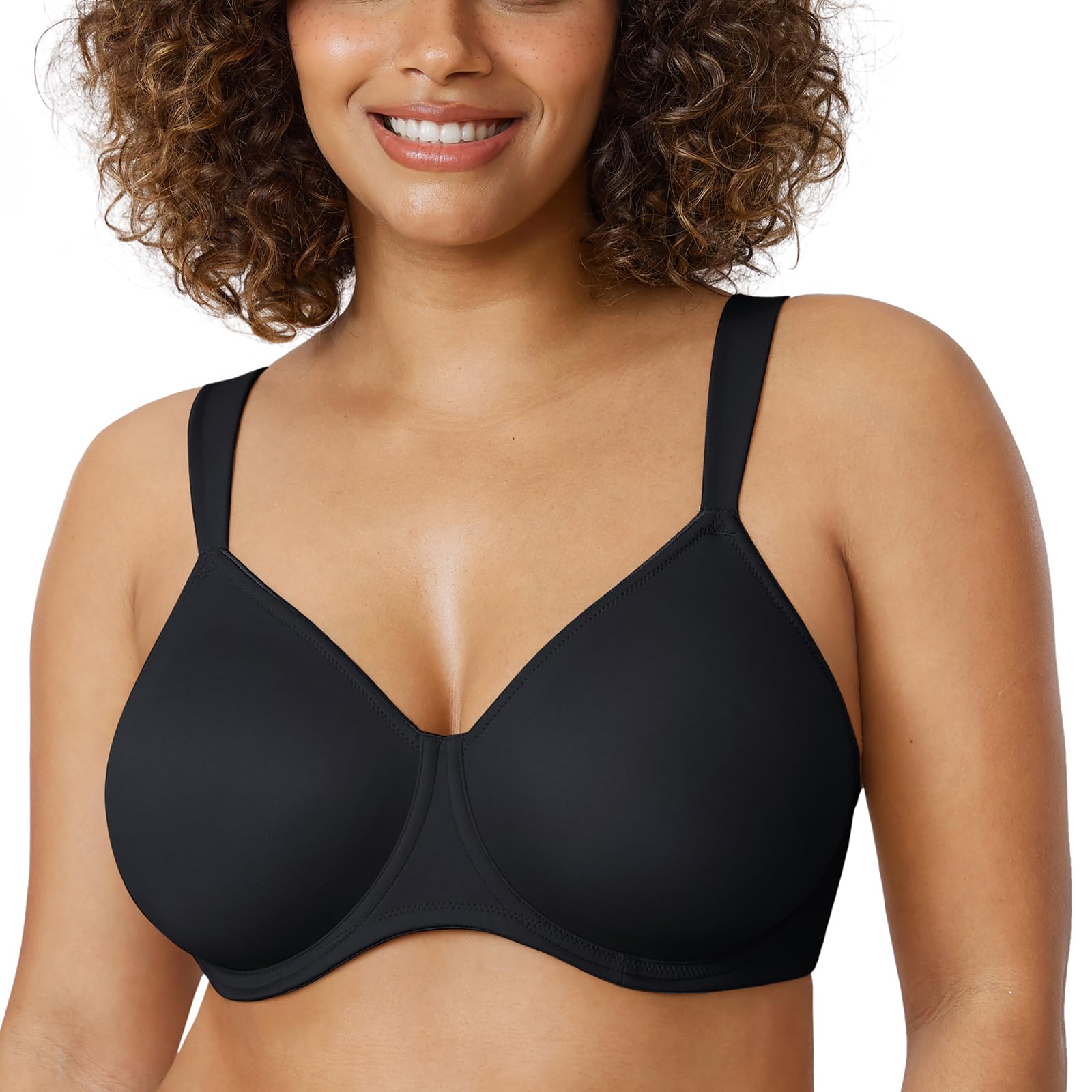 DELIMIRA Femme Soutien Gorge Minimiseur Grande Taille avec Armature Maintien Tasse Lisse