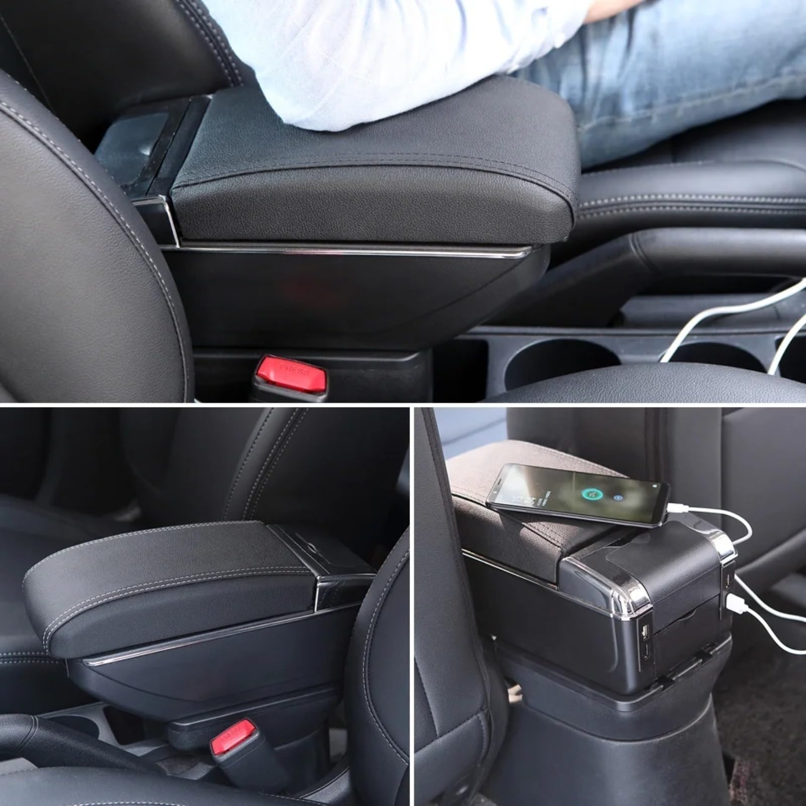 Dla Peugeot 208 2012-2018 Podłokietnik ze schowkiem Schowek w samochodzie Podłokietnik Akcesoria samochodowe Części do modernizacji Szczegóły wnętrza Duża przestrzeń Popielniczka