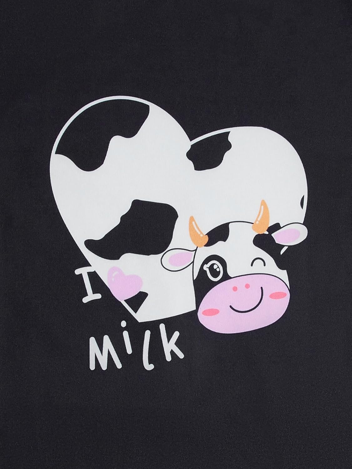 WDIRARA Women's 2 Piece Cute Sleepwear Cow Print Pajama Set Short Sleeve Tee and Drawstring Pants Sets - Image 4